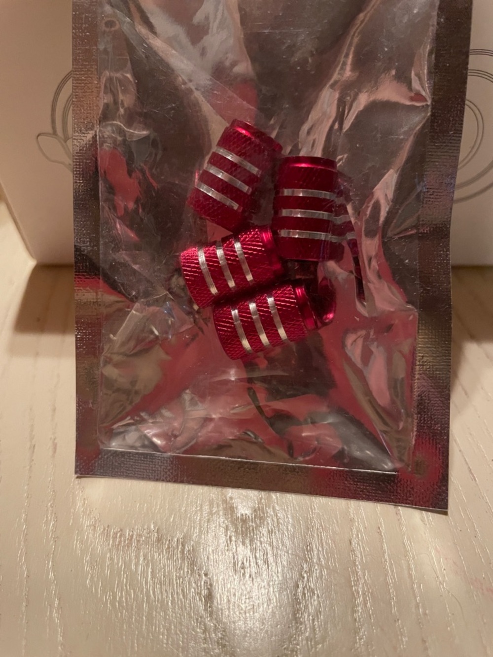 Red Aluminum Valve Stem Caps - Set of 4 for Mercedes